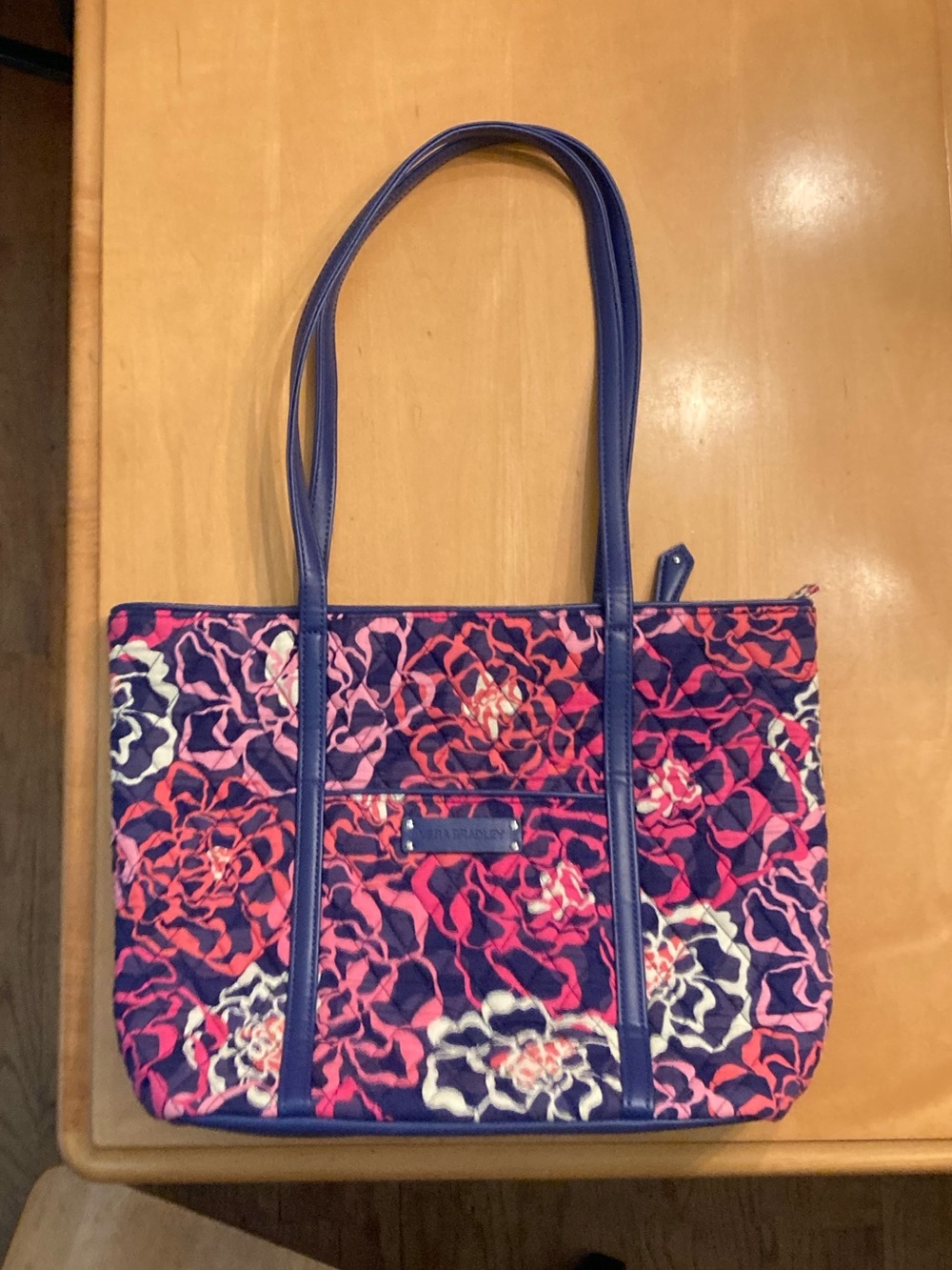 Signed Vera Bradley Katalina Pink Zippered Tote Joan Bradley Reedy 2015
